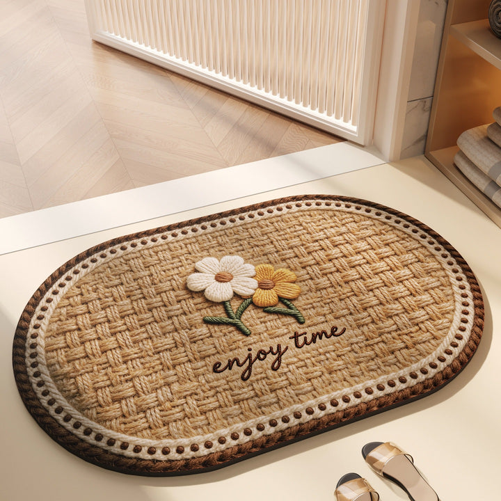 Floral Design Bath Mat