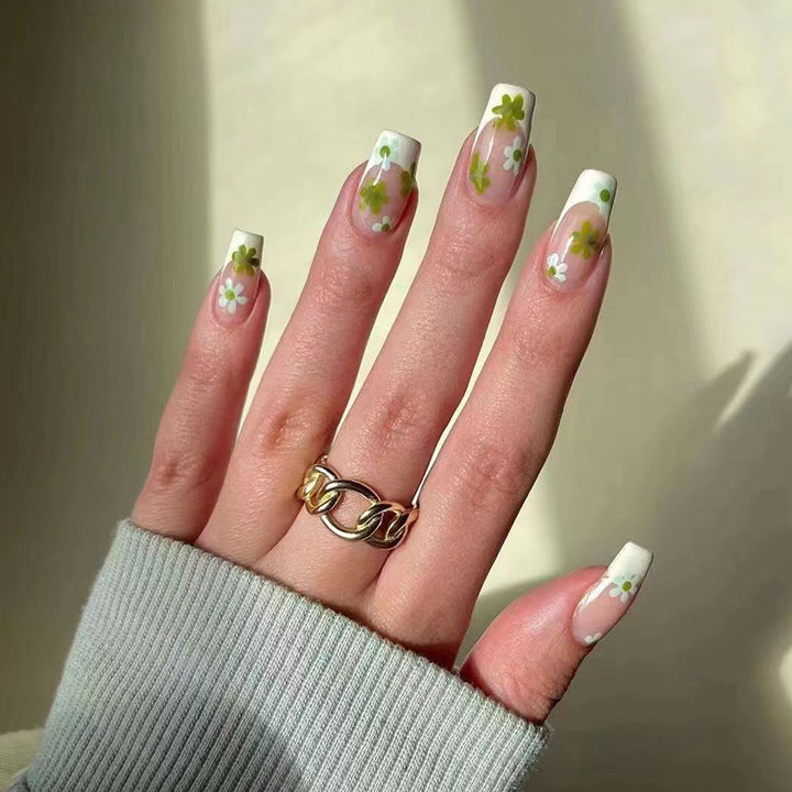 Artificial nails with floral minimalism Kalsten