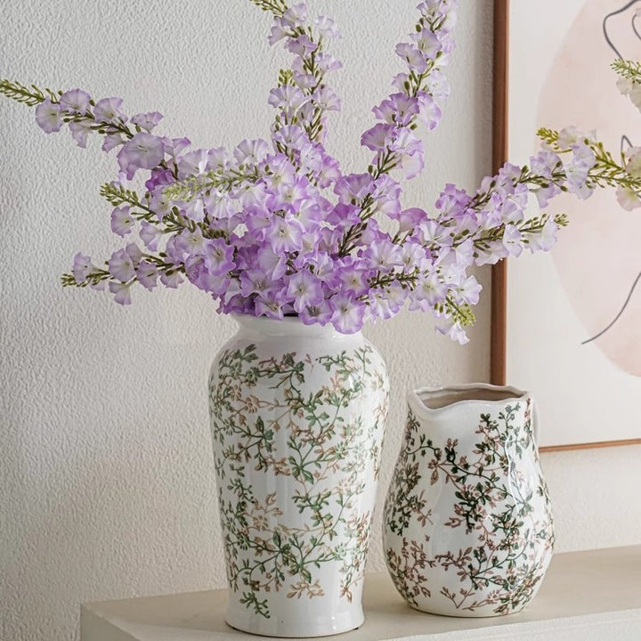 Handcrafted ceramic vase with floral motifs Kalsten