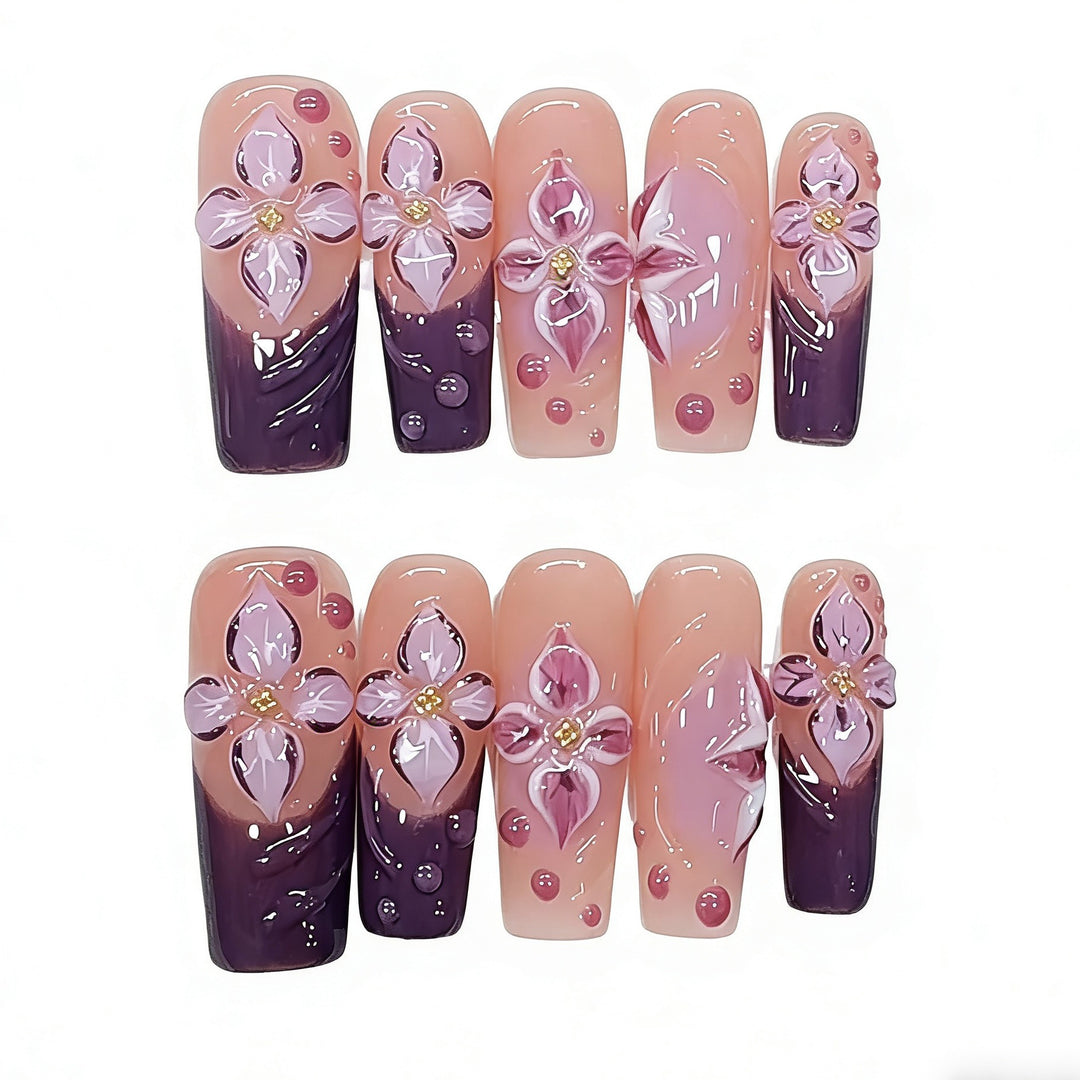 Artistic Floral Design Press-On Nails Kalsten