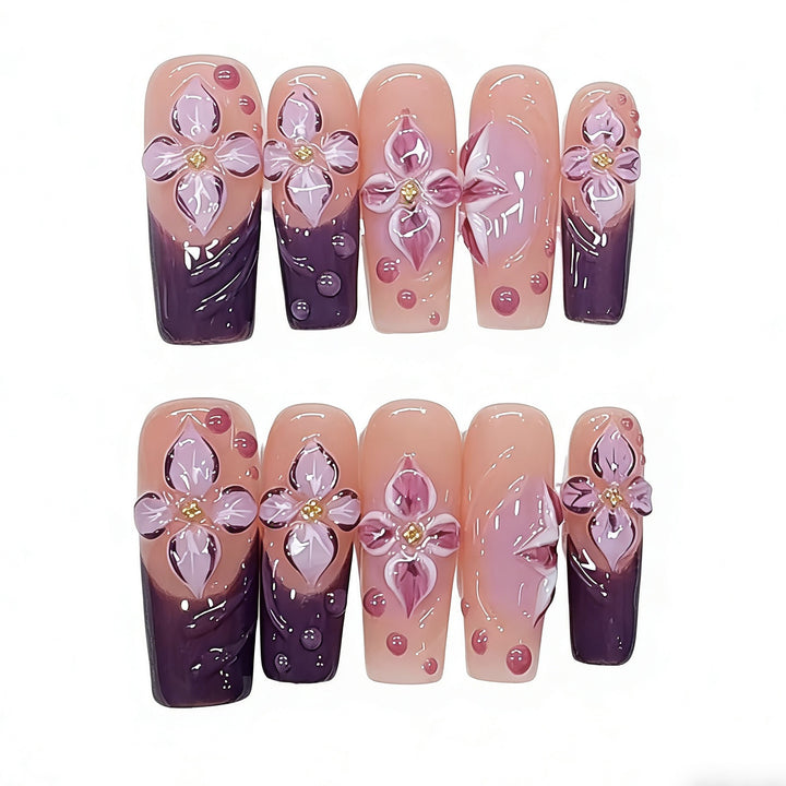 Artistic Floral Design Press-On Nails Kalsten