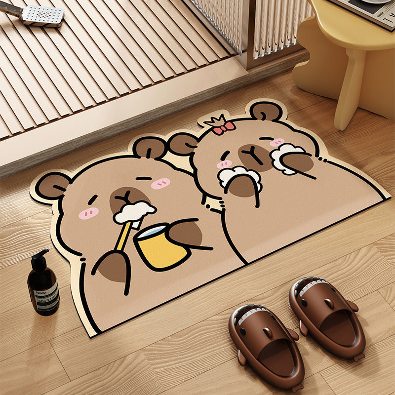 Cartoon-Themed Bathroom Mat