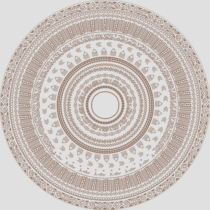 Round Geometric Pattern Area Rug