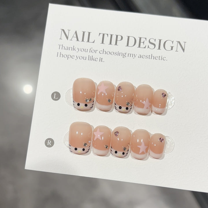 Artificial nails with Creative Animal Designs Kalsten