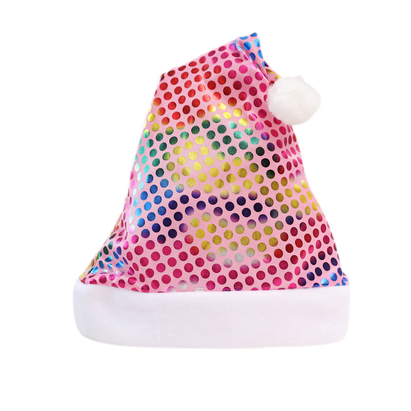 Glittering Christmas hat with plush trim