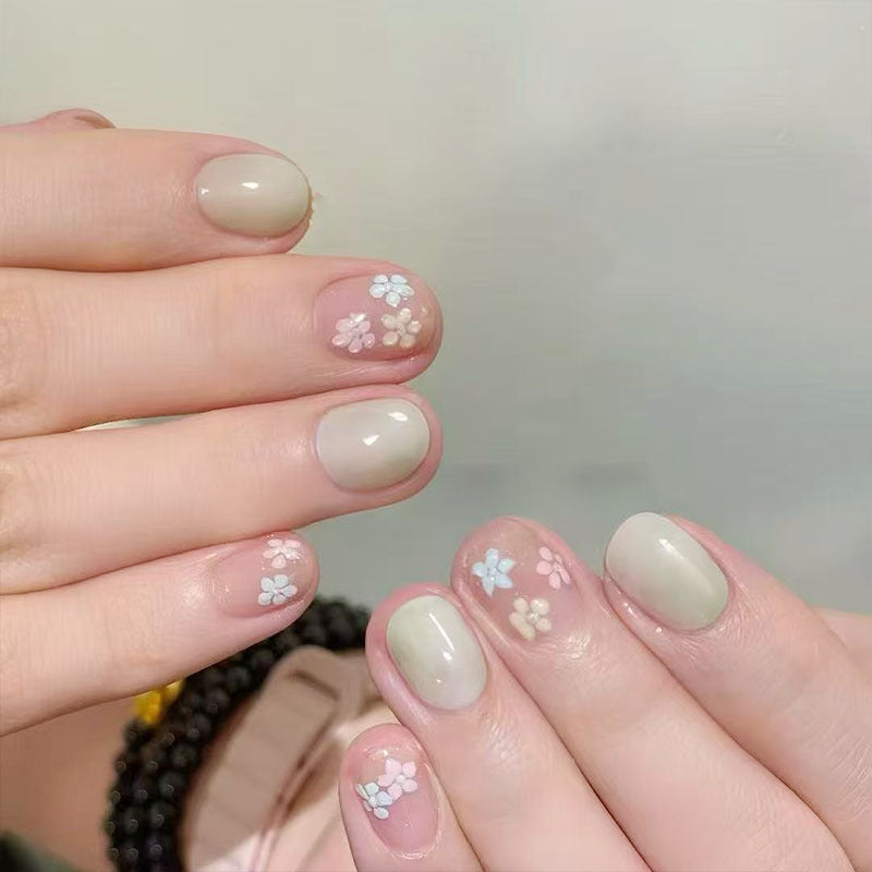 Artistic Cat-Themed Press-On Nail Art Set Kalsten