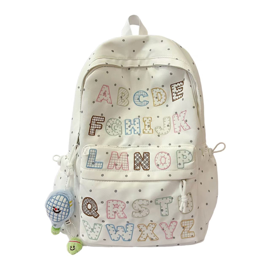 Backpack with Innovative ABC Motif and Multifunctional Pockets Kalsten