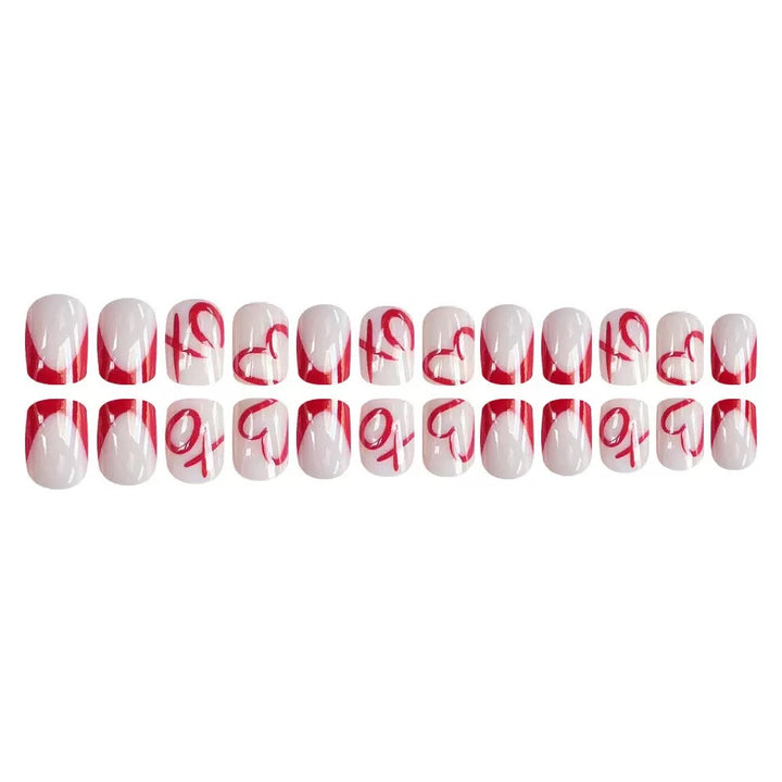 Artificial nail set with romantic heart design and stylish accents Kalsten