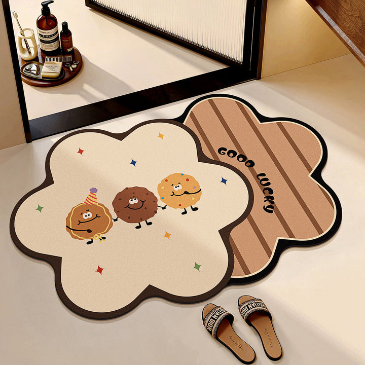 Cartoon Cookie-Themed Decorative Bath Mat