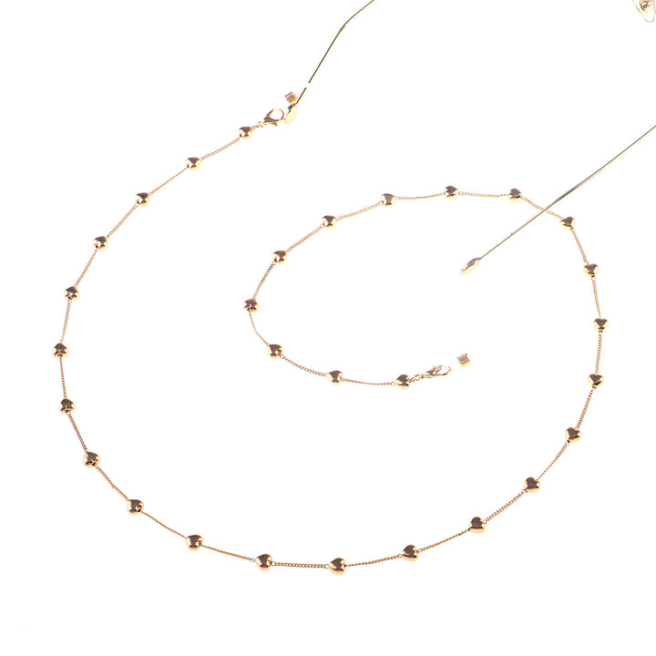 Fashionable glasses strap made of stainless steel with heart pendants Kalsten