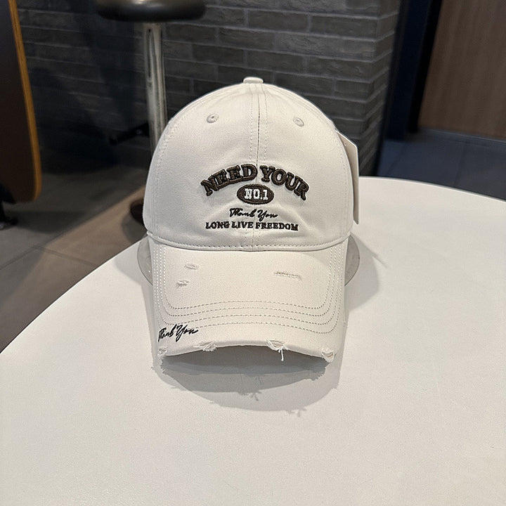 Men's Distressed Cotton Embroidered Baseball Cap Kalsten