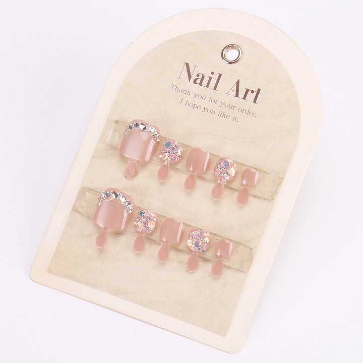 Decorative Rhinestone-Embellished Press-On Nail Set Kalsten