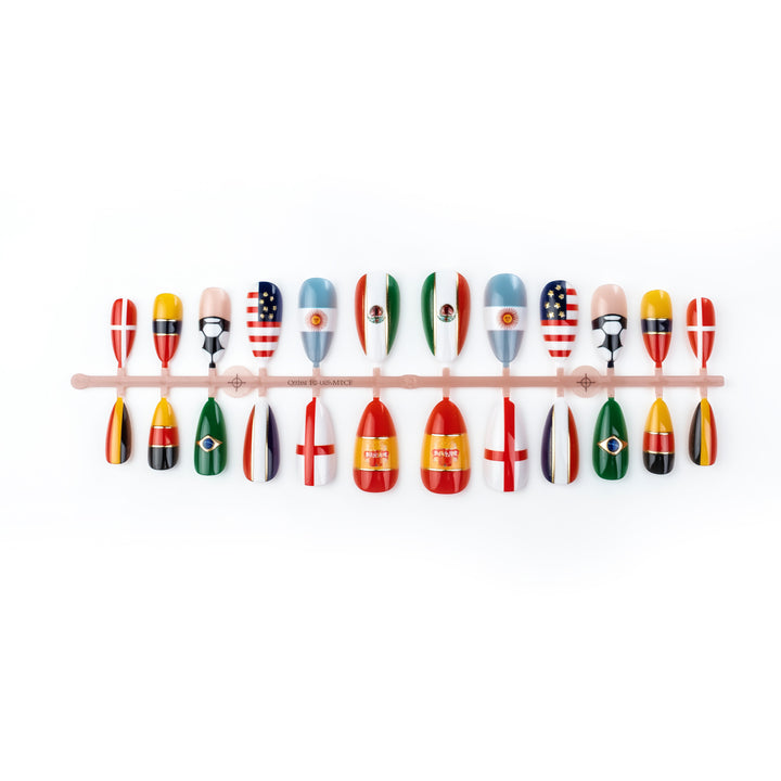 Sports-Themed Press-On Nail Art Set