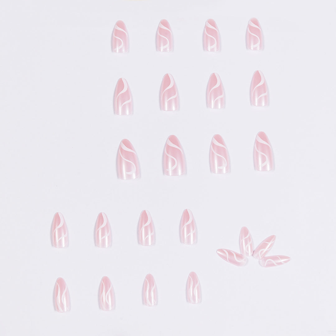 Artistic Nail Extensions with Curved Design Kalsten