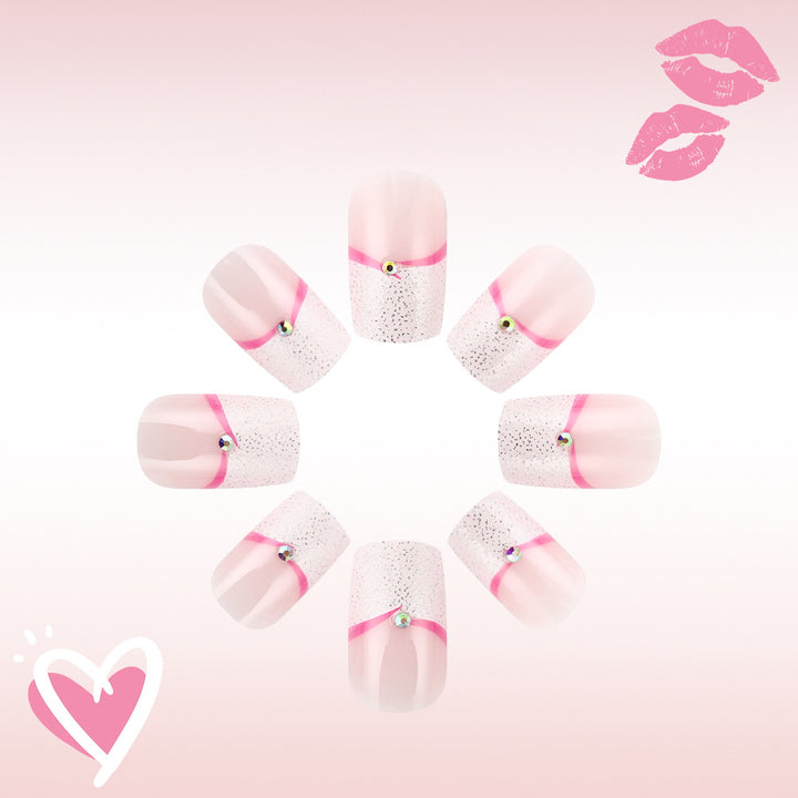 Decorative Crystal-Embellished Press-On Nail Art Kalsten