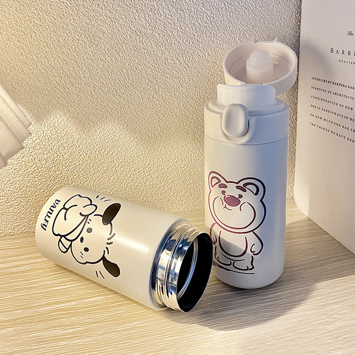 Women's Insulated Drinking Bottle with Secure Screw Cap and Elegant Flower Design Kalsten