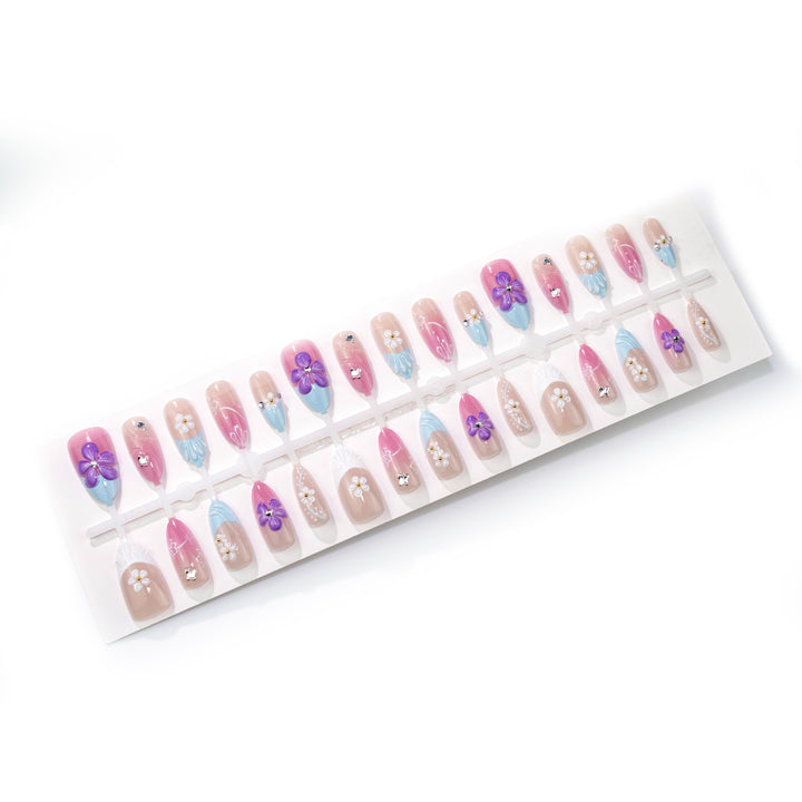 Decorative Floral Press-On Nail Set Kalsten