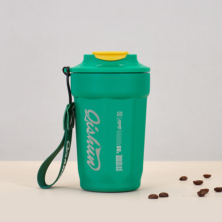 Ladies practical insulated drinking cup with carry strap Kalsten
