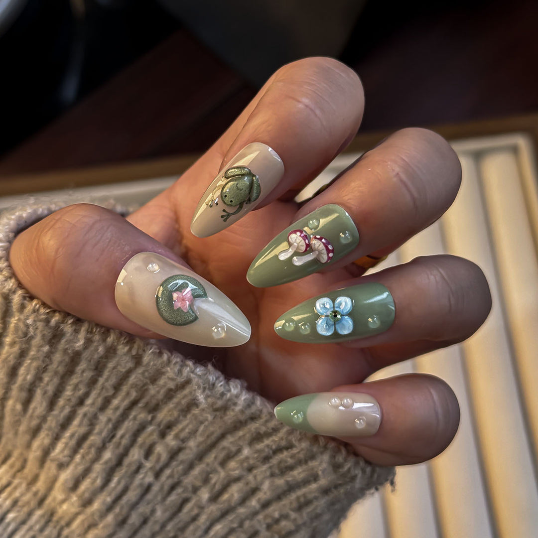 Nature-Themed Artistic Press-On Nails Kalsten