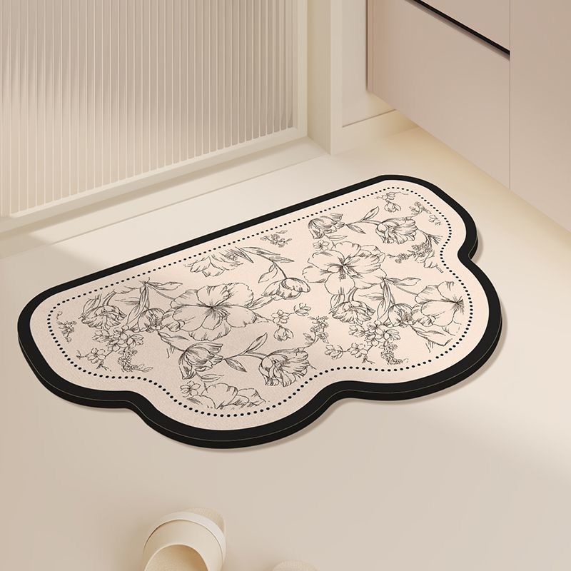 Elegant Floral Print Kitchen Mat