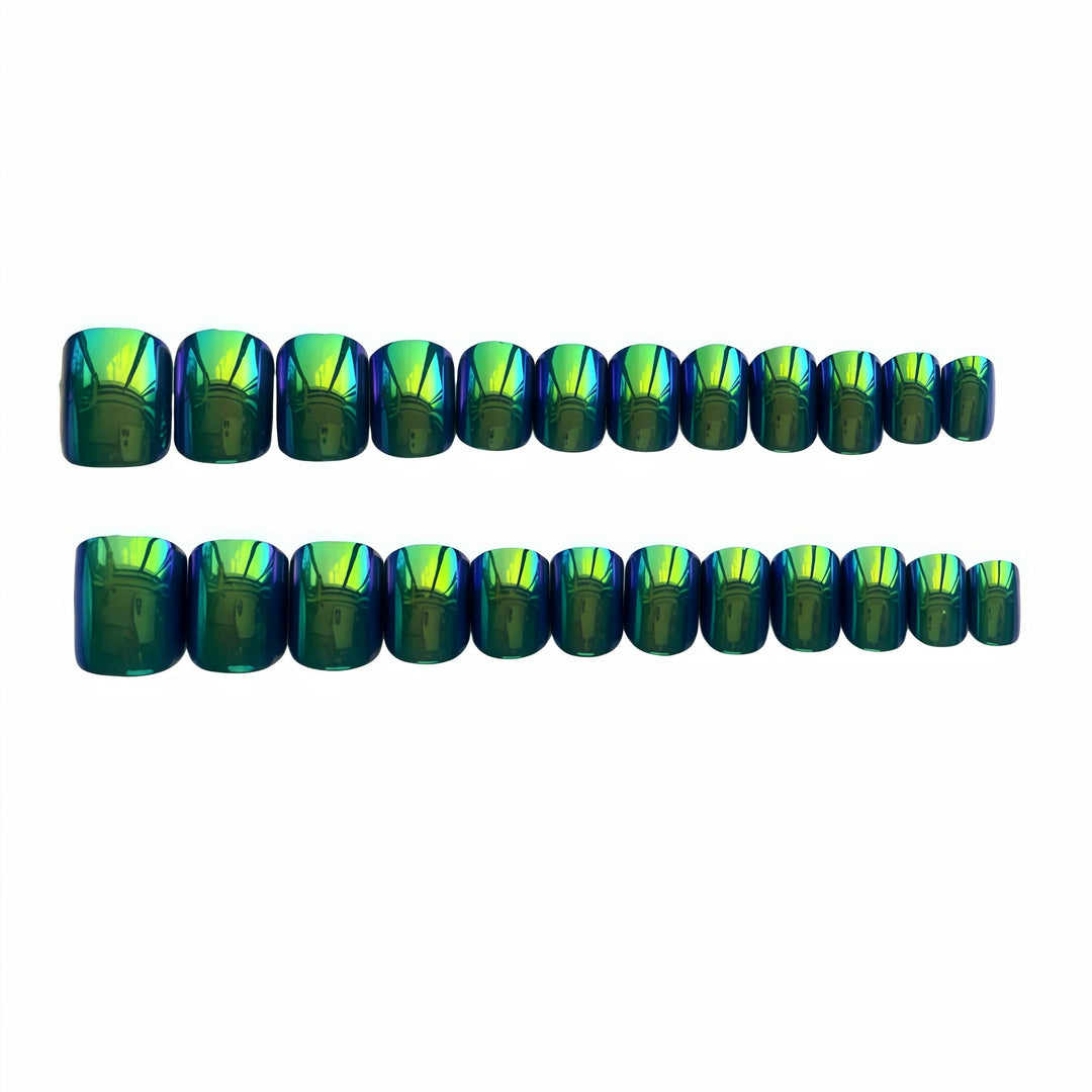 Iridescent Marble Effect Press-On Nails Kalsten