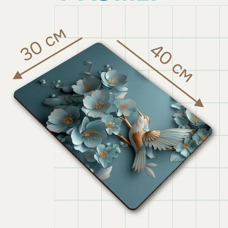 Decorative Floral Memory Foam Area Mat