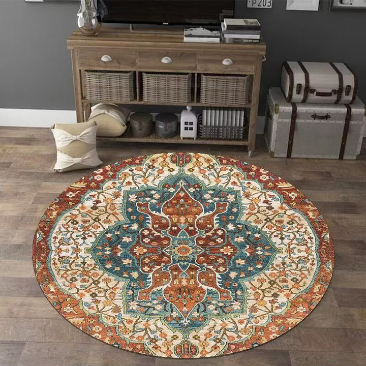 Vintage-Inspired Round Area Rug