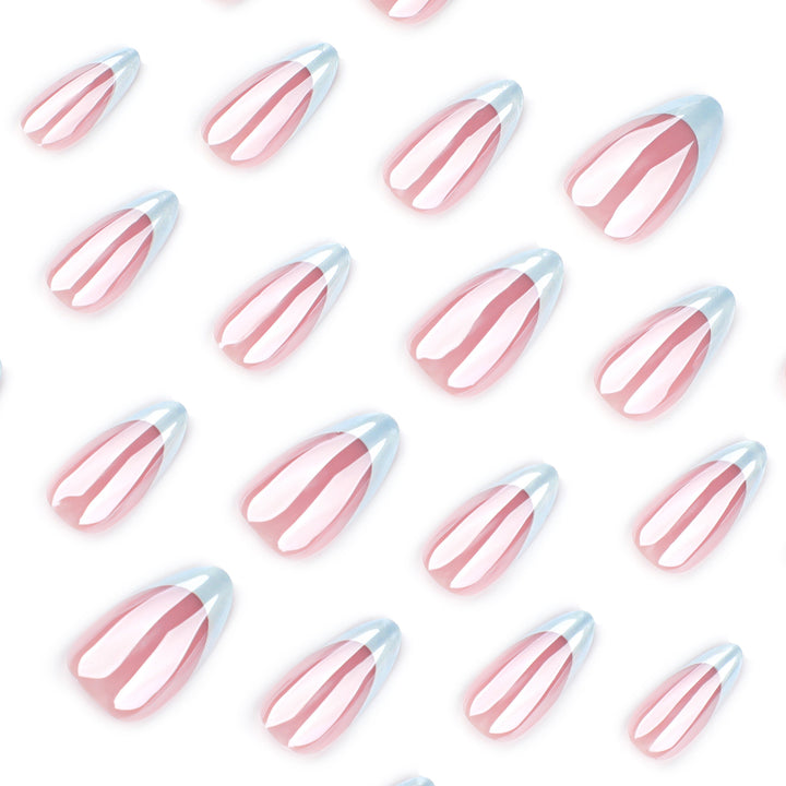 Elegant stiletto nails with high-gloss French tip design Kalsten