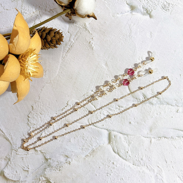 Elegant necklace with pearls and rubies Kalsten
