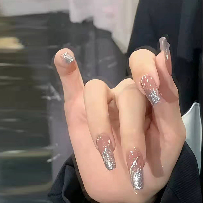 Stylish heart and ombre design artificial nails Kalsten