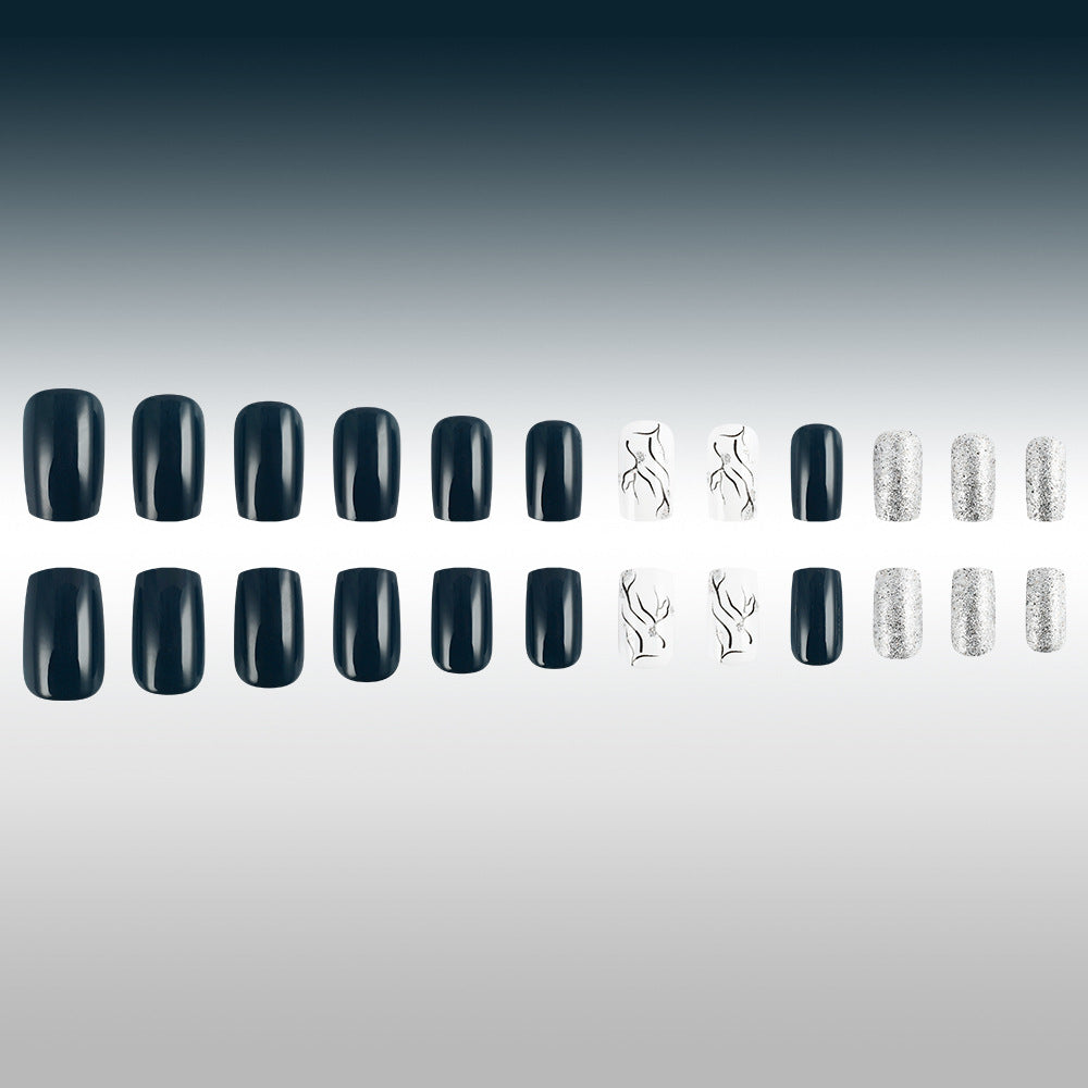 Elegant Marble and Glitter Press-On Nails Kalsten