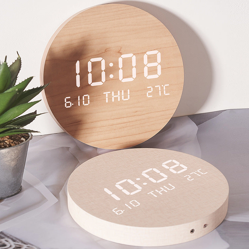 Round Digital Wall Clock with Multifunctional Display Kalsten