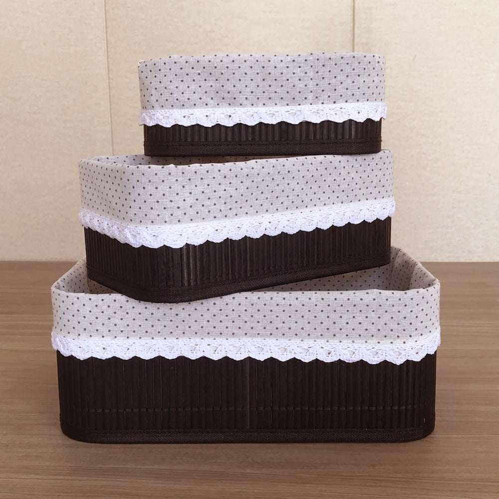 Storage baskets with decorative fabric insert Kalsten