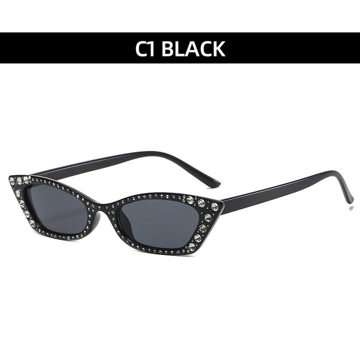 Cat-Eye Rhinestone-Embellished Sunglasses