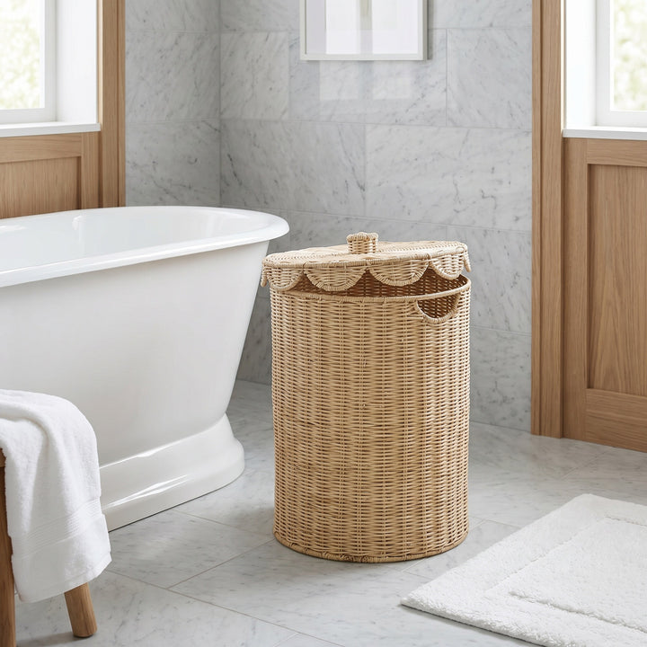 Practical laundry basket with lid Kalsten