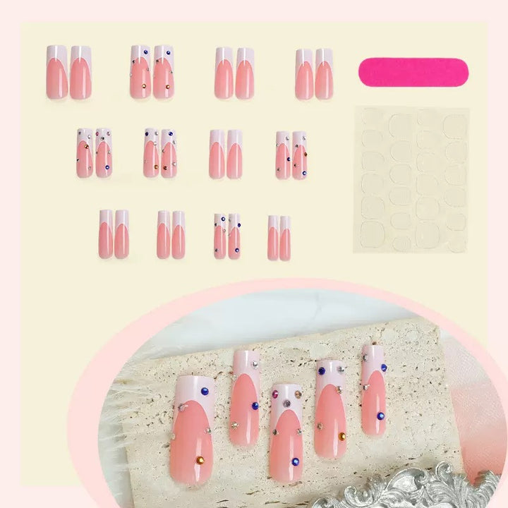 Artificial nails with sparkling rhinestone accents Kalsten
