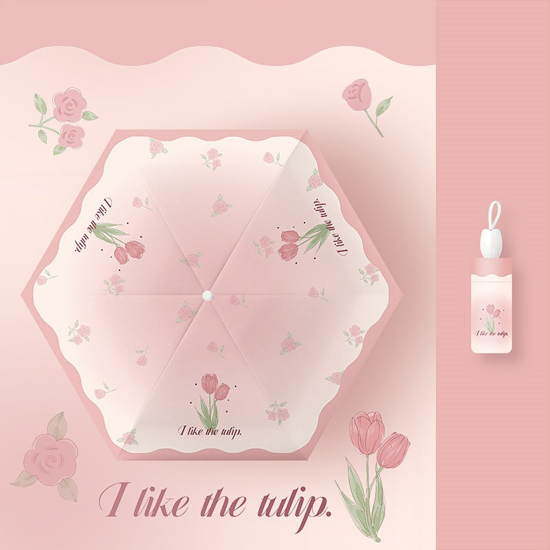 Ladies folding umbrella with playful flower design Kalsten