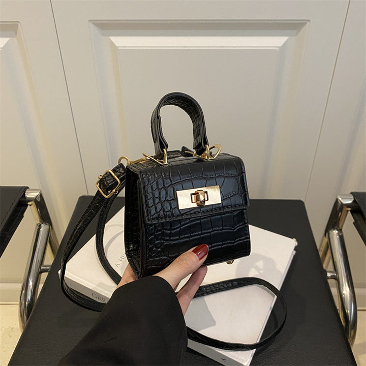 Elegant Croc-Embossed Handheld Satchel