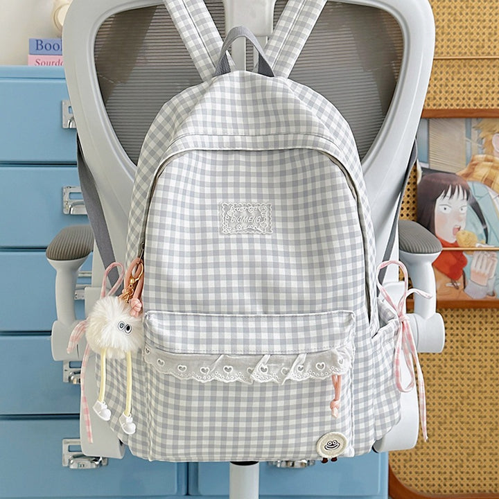 Cute Gingham Print Backpack Kalsten