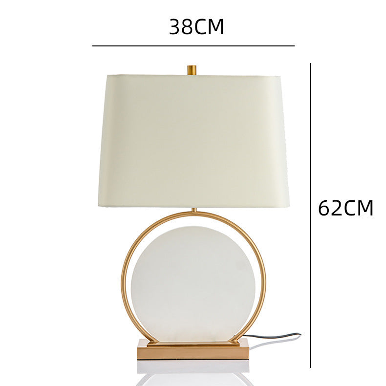 Modern Table Lamp with Circular Base and Fabric Shade