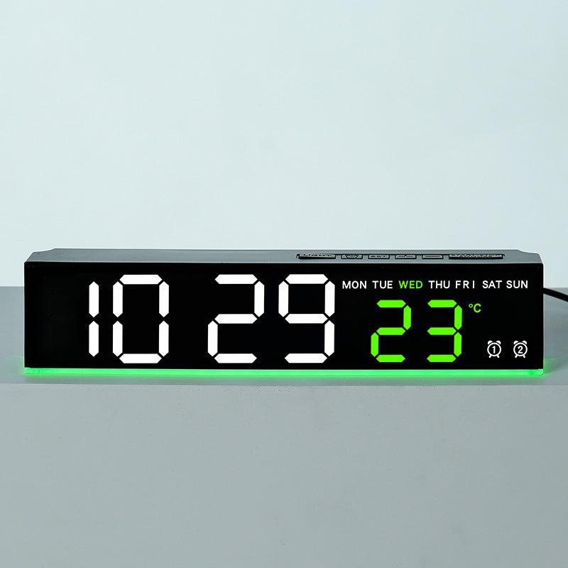 Digital wall clock with large LED digits and temperature display Kalsten