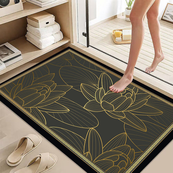 Elegant Lotus Flower Bath Mat Kalsten