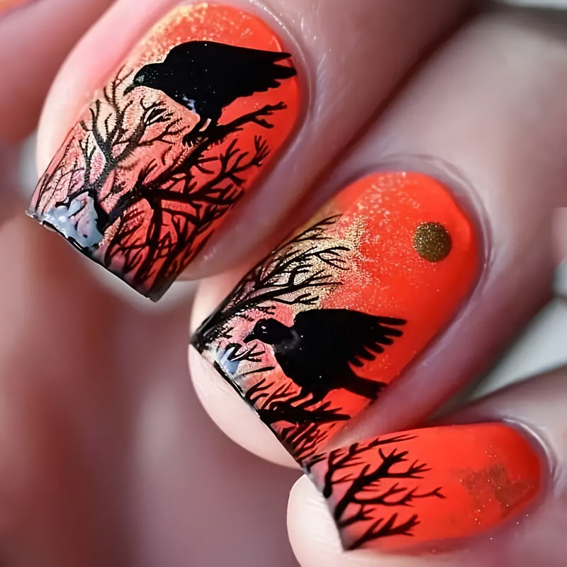 Halloween-Themed Artistic Nail Art