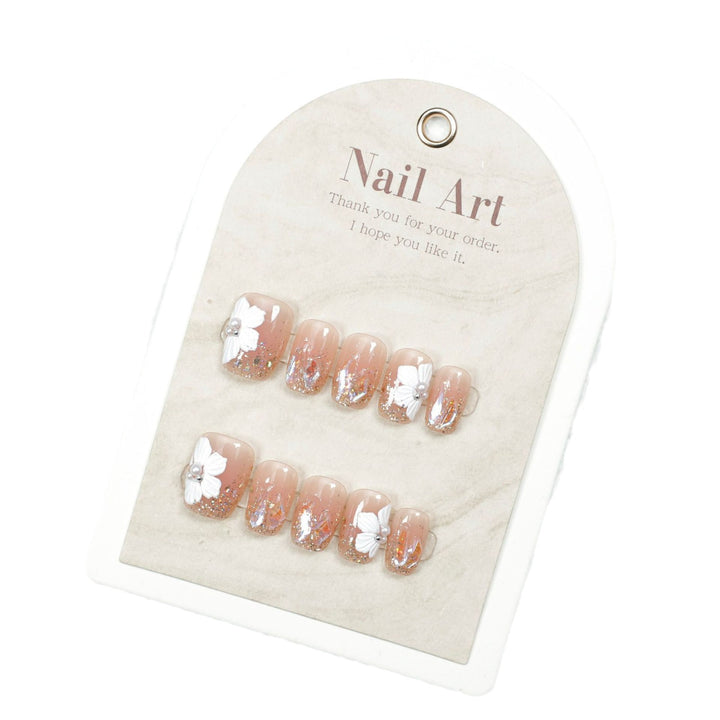 Artistic Floral-Embellished Press-On Nail Design Kalsten