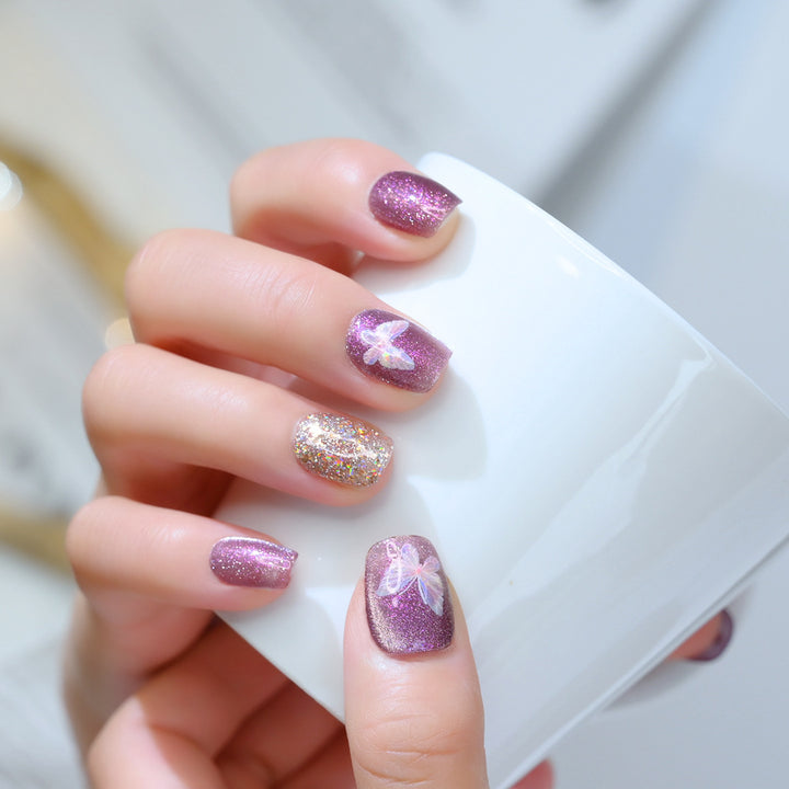 Glitter Butterfly Press-On Nail Set Kalsten