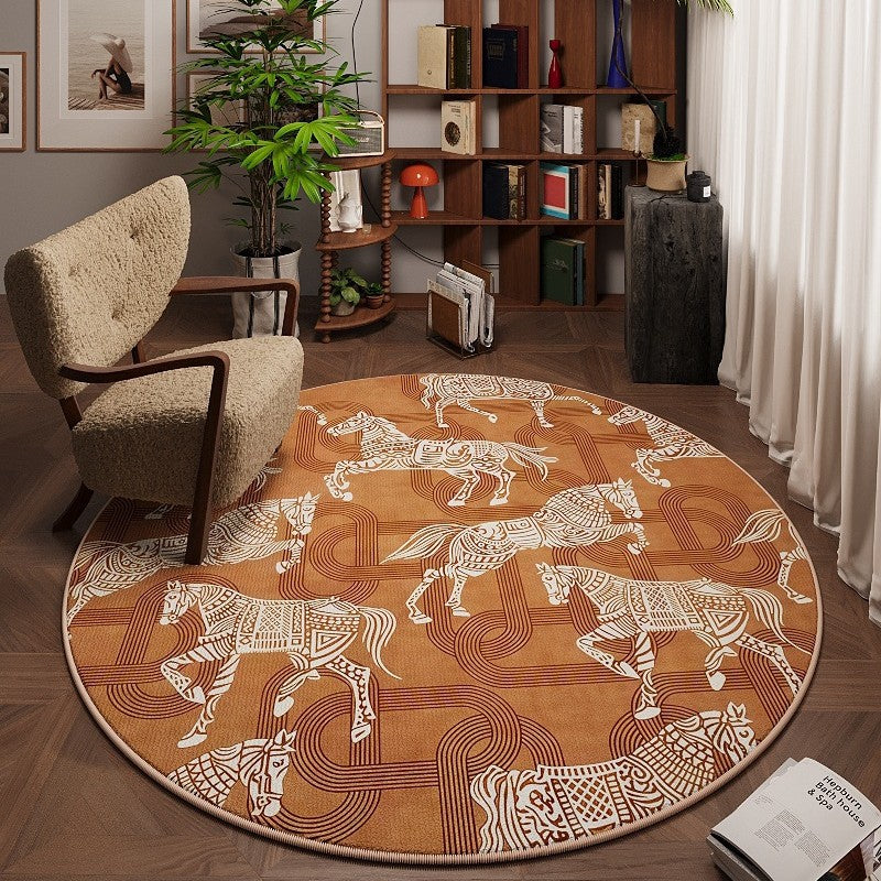 Artistic Horse-Patterned Area Rug for Home Decor
