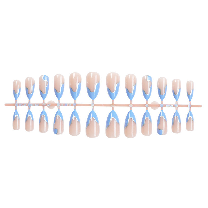 Artistic Press-On Nail Set with Modern Abstract Design kalsten