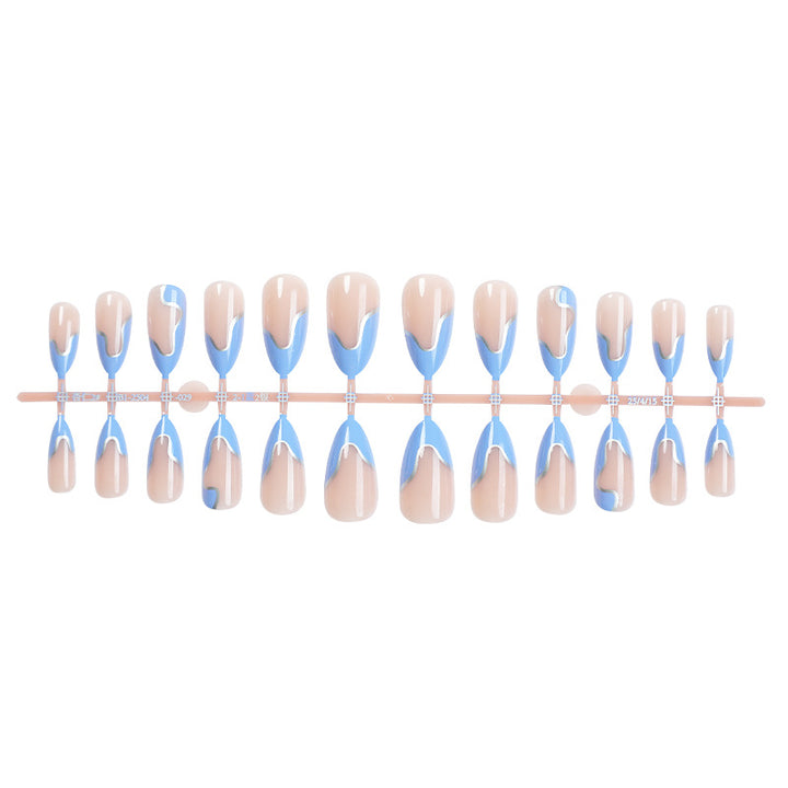 Artistic Press-On Nail Set with Modern Abstract Design kalsten