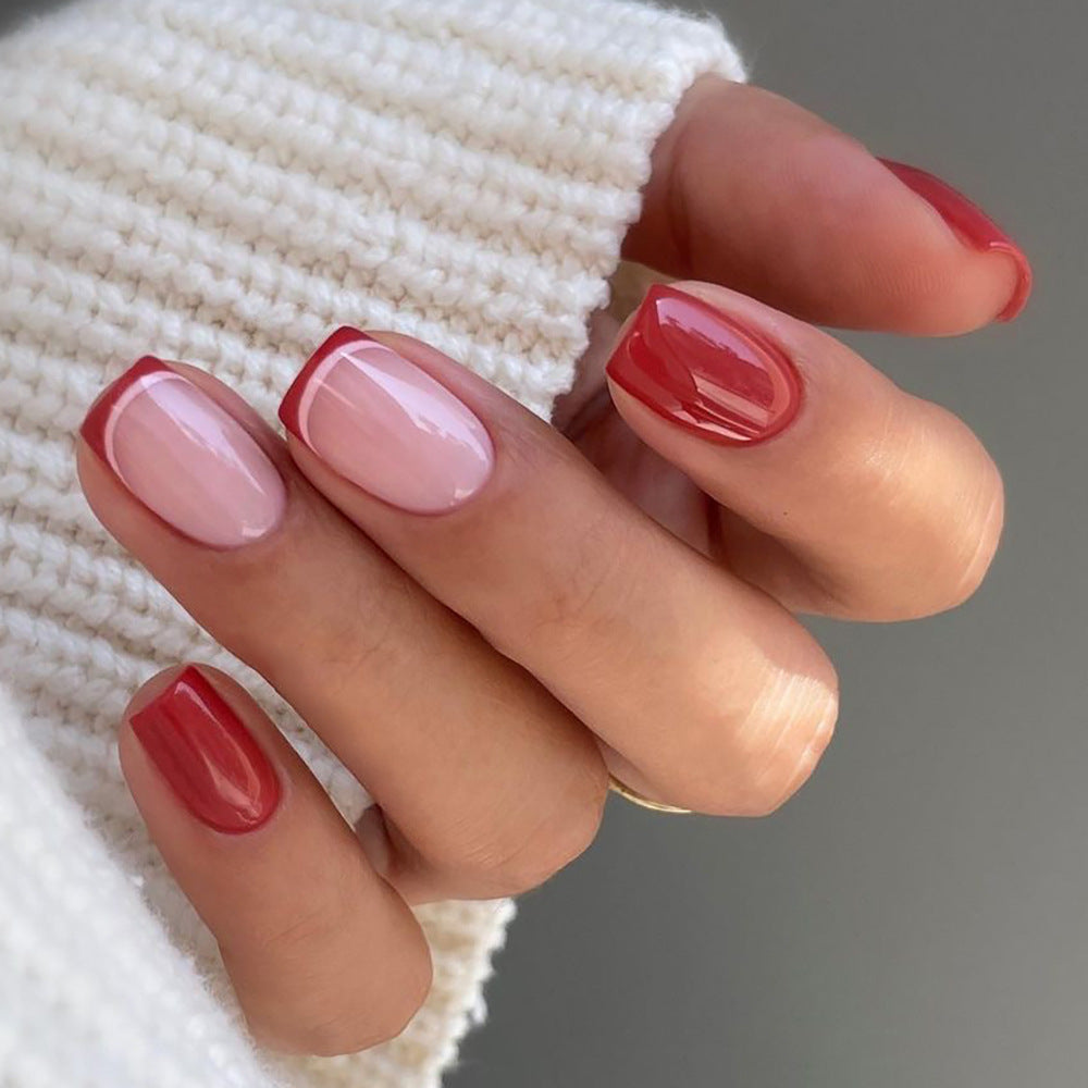Artful nail design in modern French-tip style Kalsten