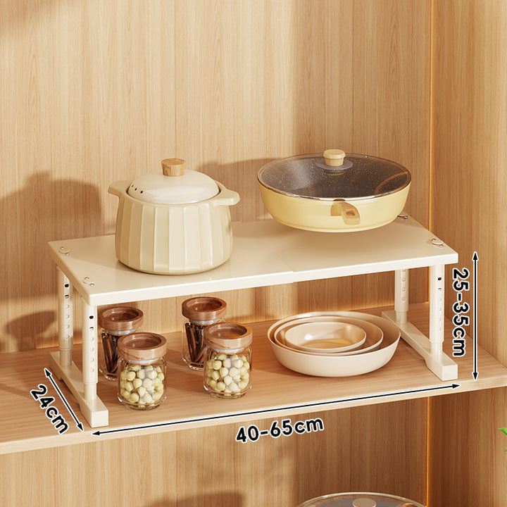 Expandable Adjustable Countertop Appliance Shelf Riser with Height-Adjustable Legs